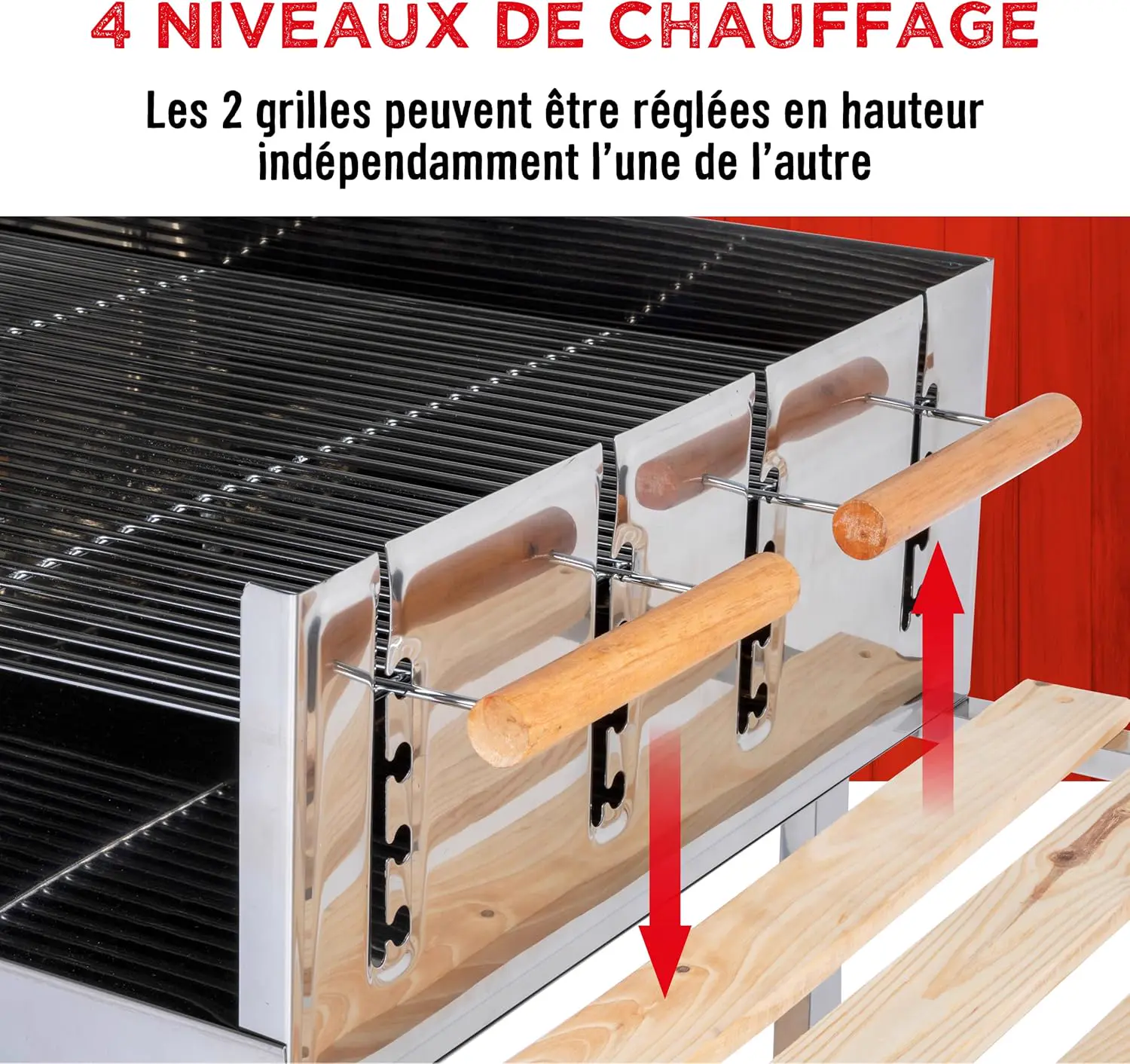 Barbecue à charbon en bois vue 4