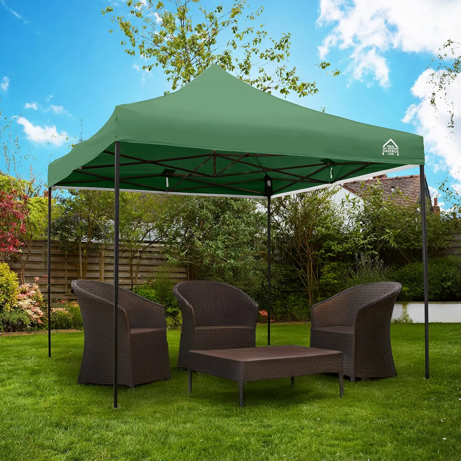 Tonnelle en métal vert 9 m² vue 2