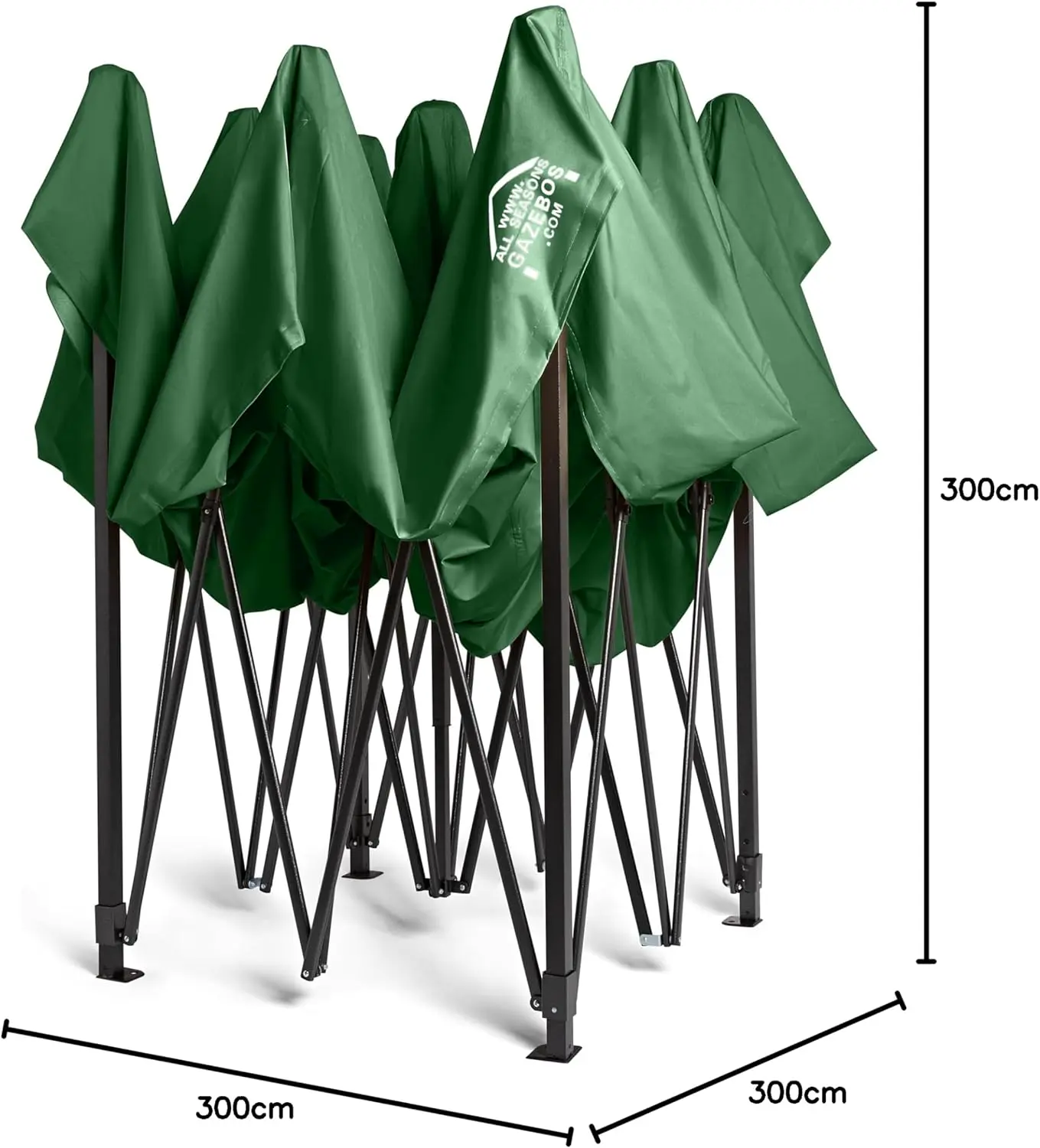 Tonnelle en métal vert 9 m² vue 9