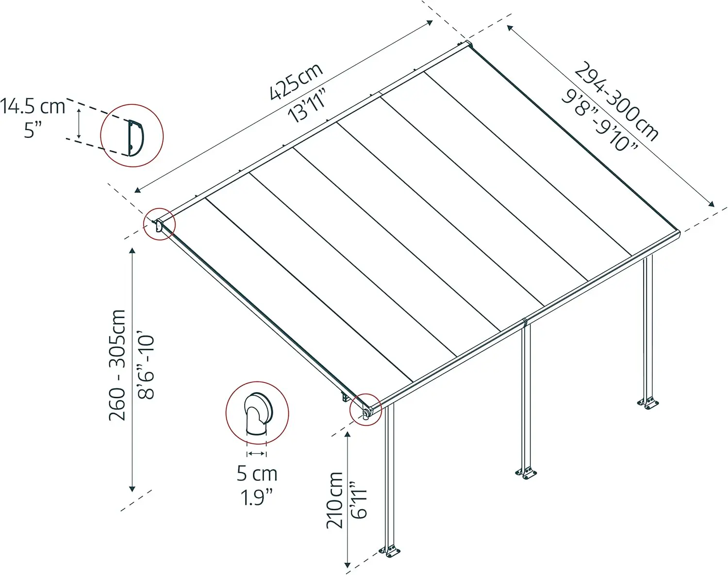 Pergola en aluminium vue 8