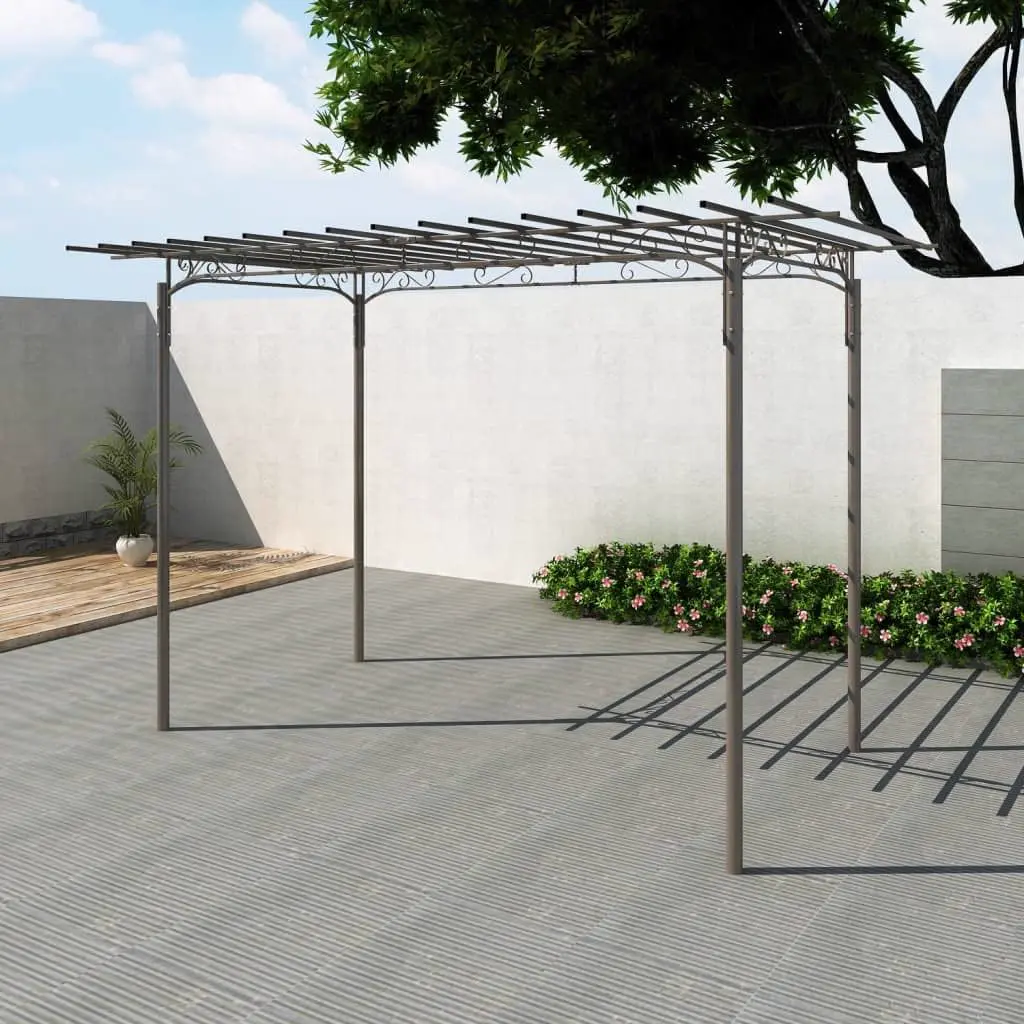 Tonnelle en métal anthracite vue 2