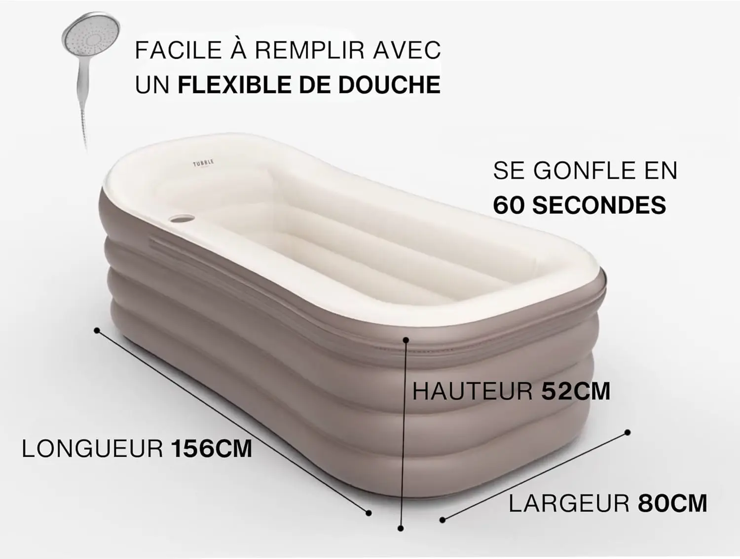 Spa gonflable 2 personnes taupe vue 6