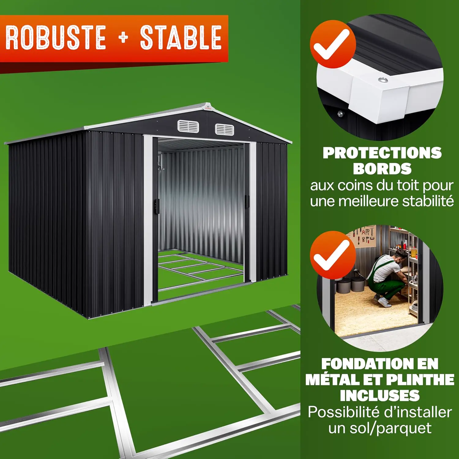 Abri de jardin en métal en métal 3 m² vue 6