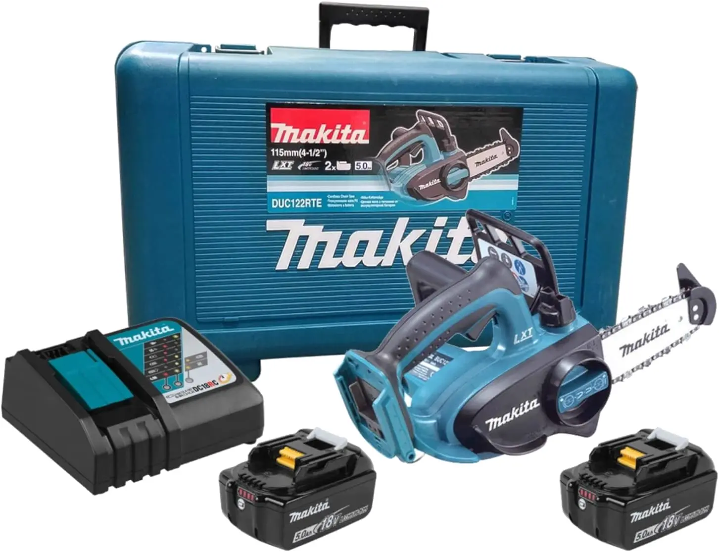 Tronconneuse sans fil MAKITA 18V DUC122RTE avec 2 x 5,0 Ah batterie