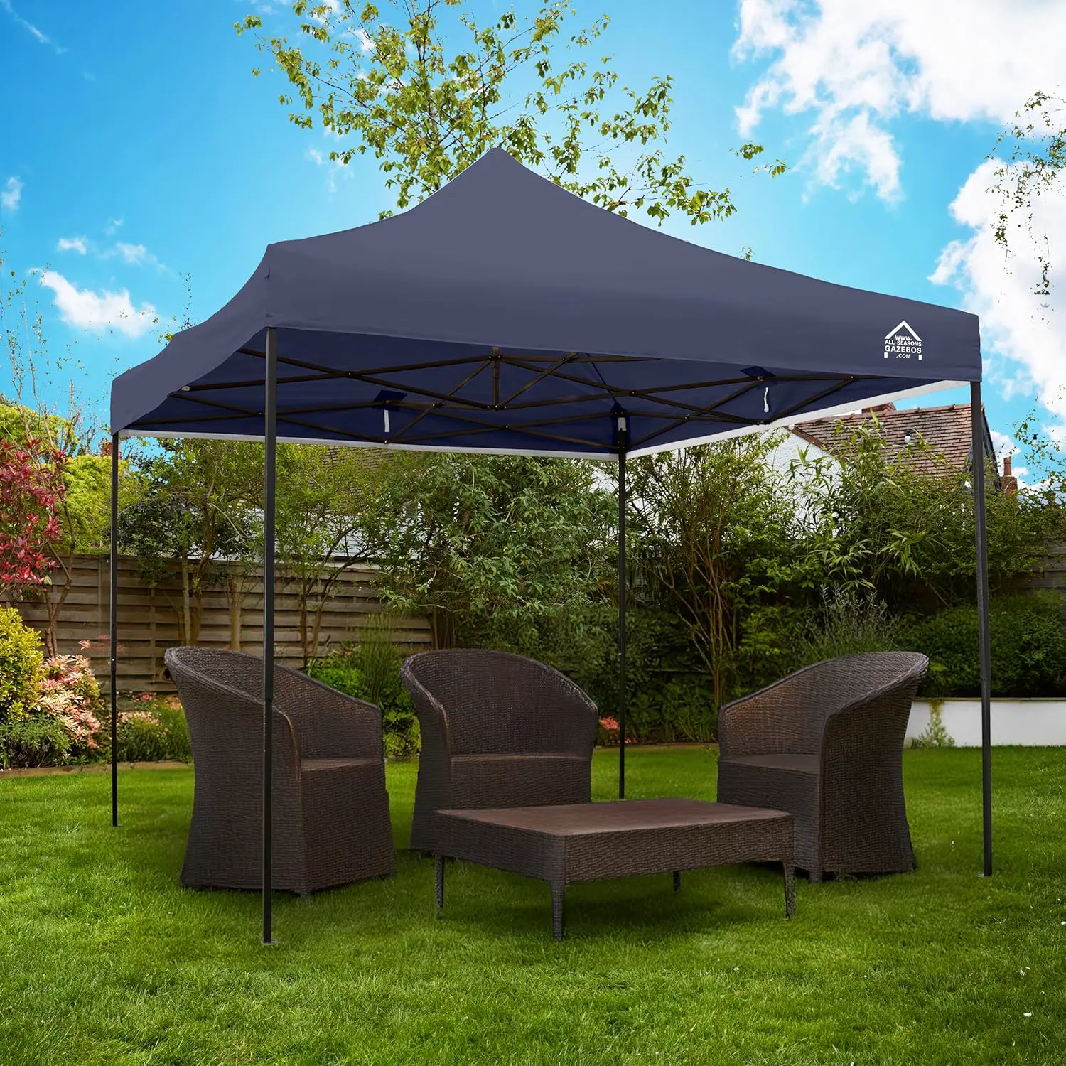 Tonnelle en métal bleu 3x3 m vue 2