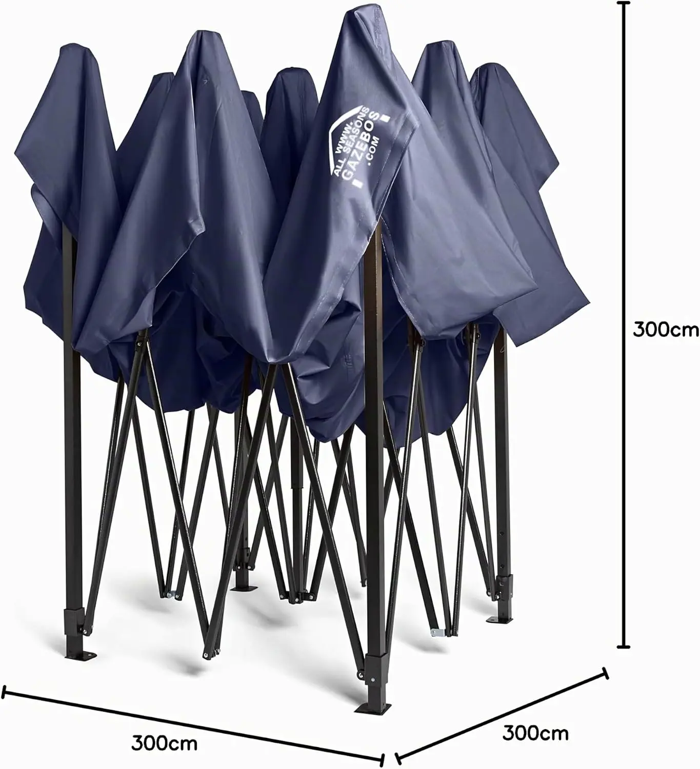 Tonnelle en métal bleu 3x3 m vue 9