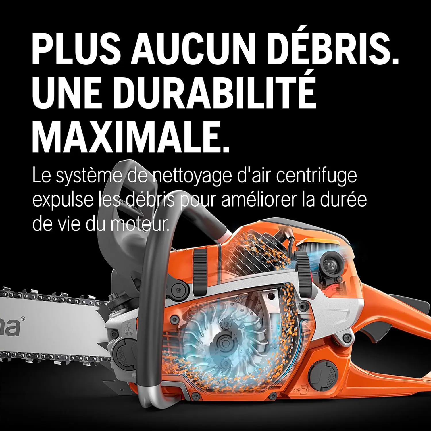 Tronçonneuse thermique en bois vue 3