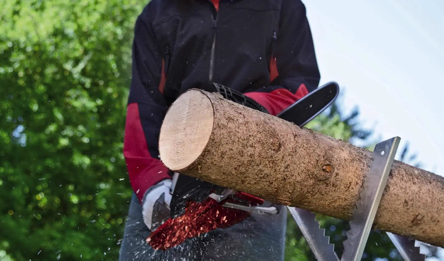 Tronçonneuse thermique en bois vue 3