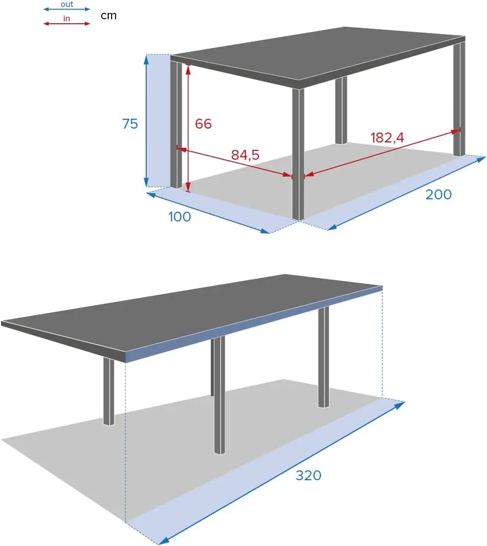 Table de jardin en métal gris vue 3
