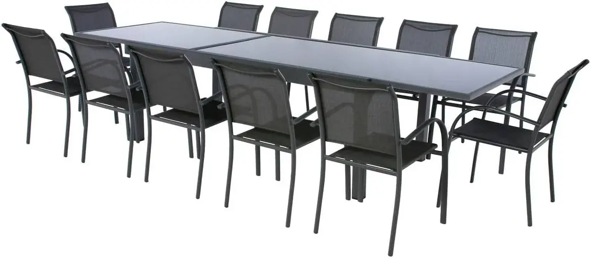Table de jardin en métal gris vue 6
