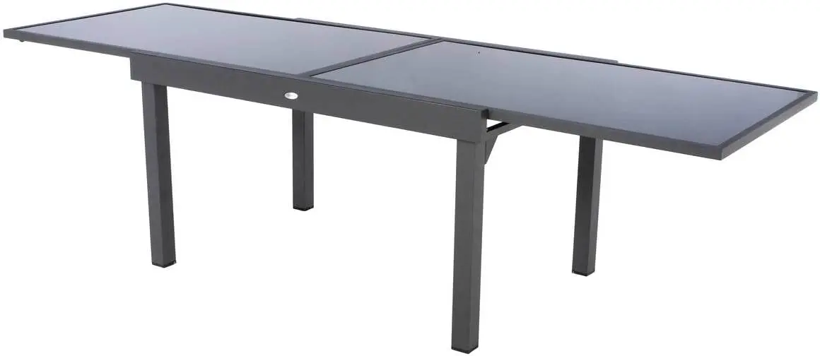 Table de jardin 10 places en aluminium gris vue 4