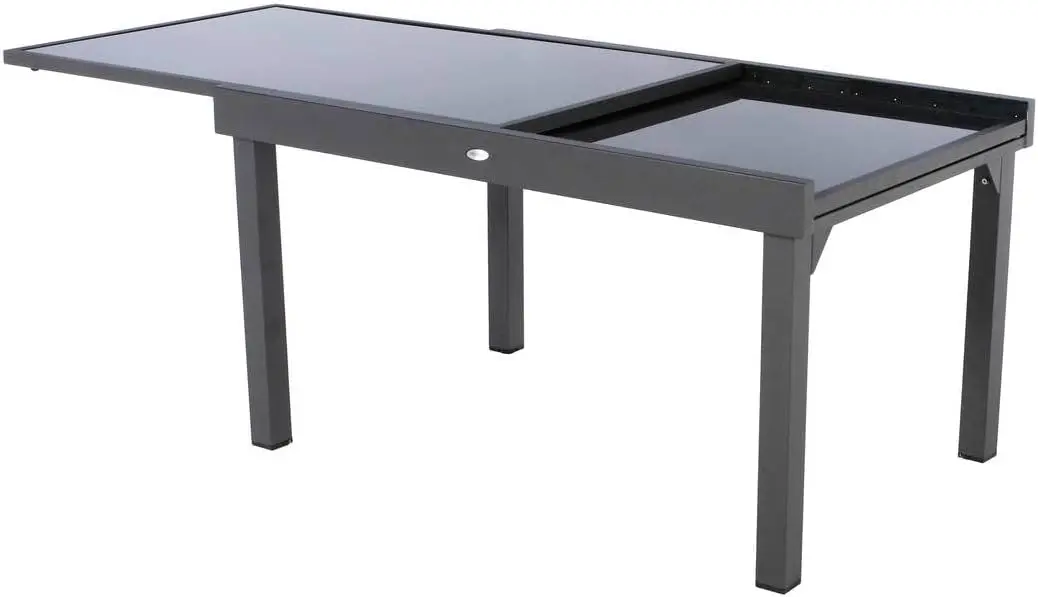 Table de jardin 10 places en aluminium gris vue 5