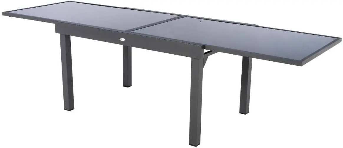 Table de jardin 10 places en aluminium gris vue 7