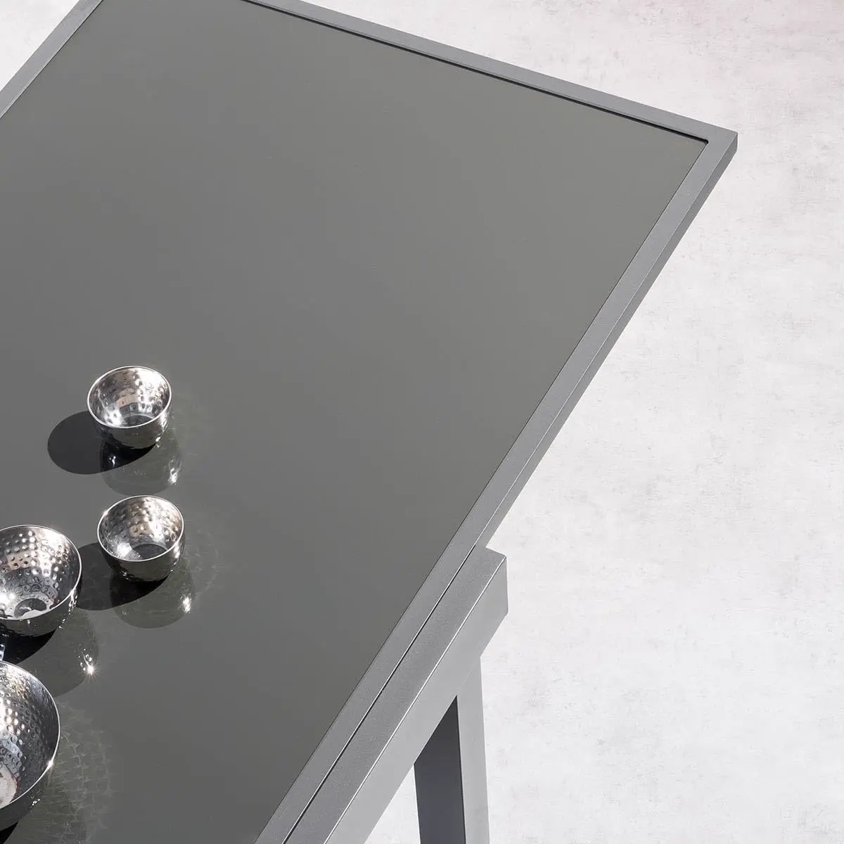 Table de jardin 10 places en aluminium gris vue 8