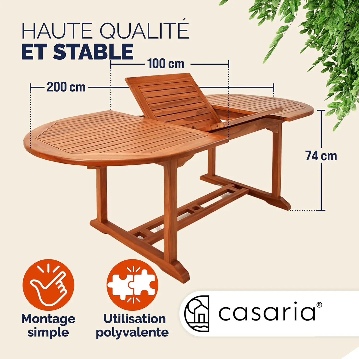 Table de jardin 8 places en bois vue 3