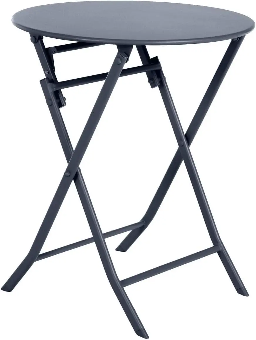 Hespéride - Table de Jardin Pliante Ronde Greensboro Gris Graphite