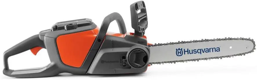Tronçonneuse électrique en bois gris/orange vue 5