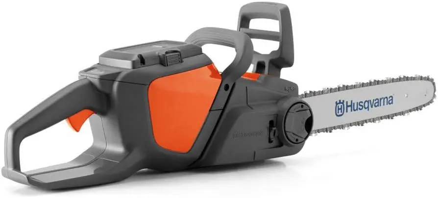 Tronçonneuse électrique en bois gris/orange vue 7
