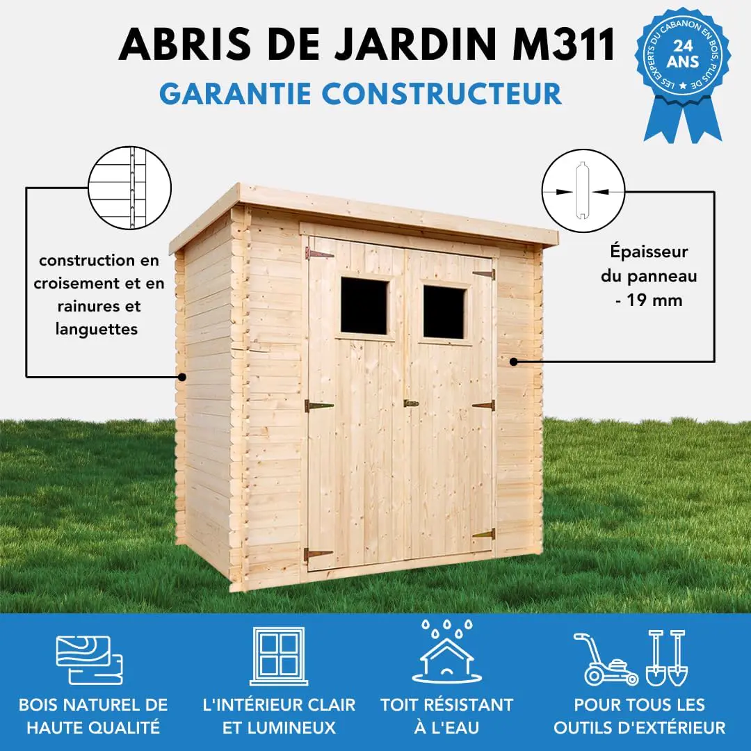 Abri de jardin en bois en bois 3 m² vue 2