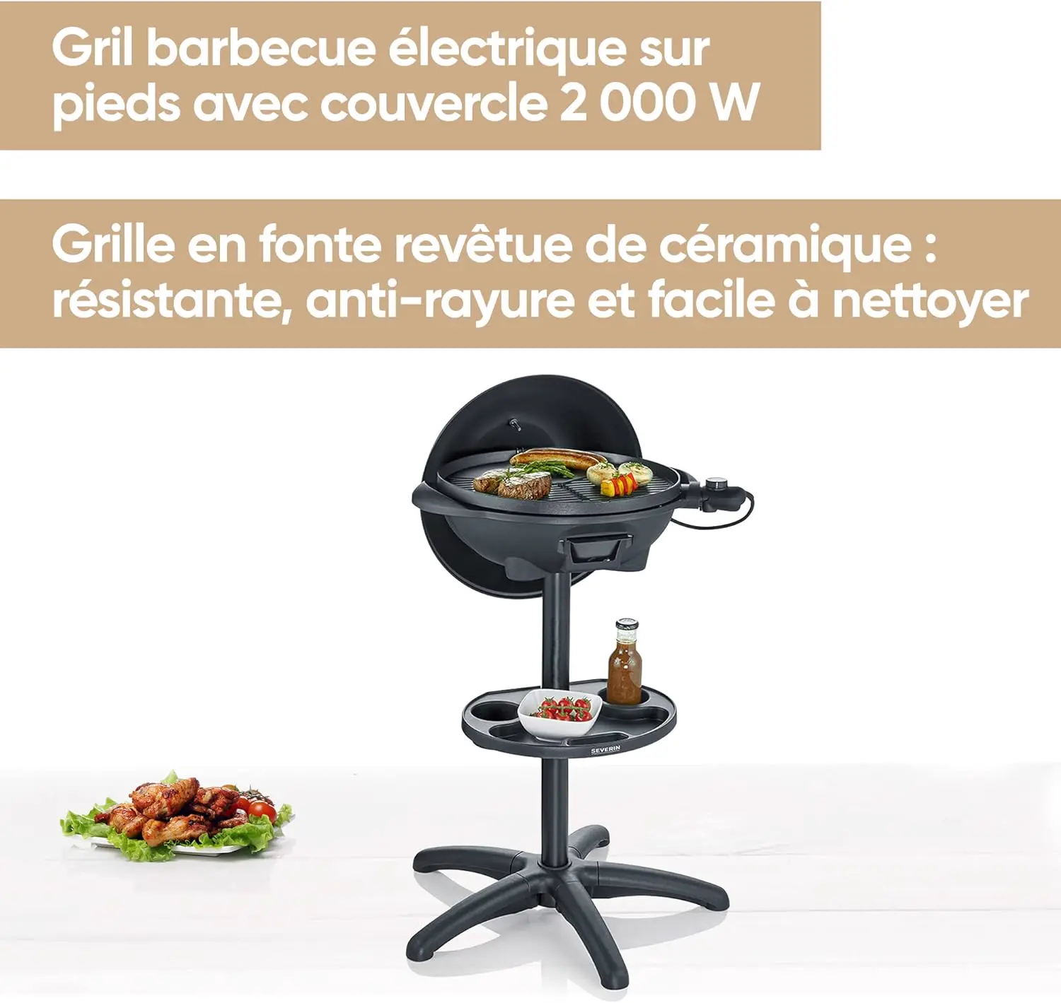 Barbecue électrique en aluminium noir 41 m² vue 2