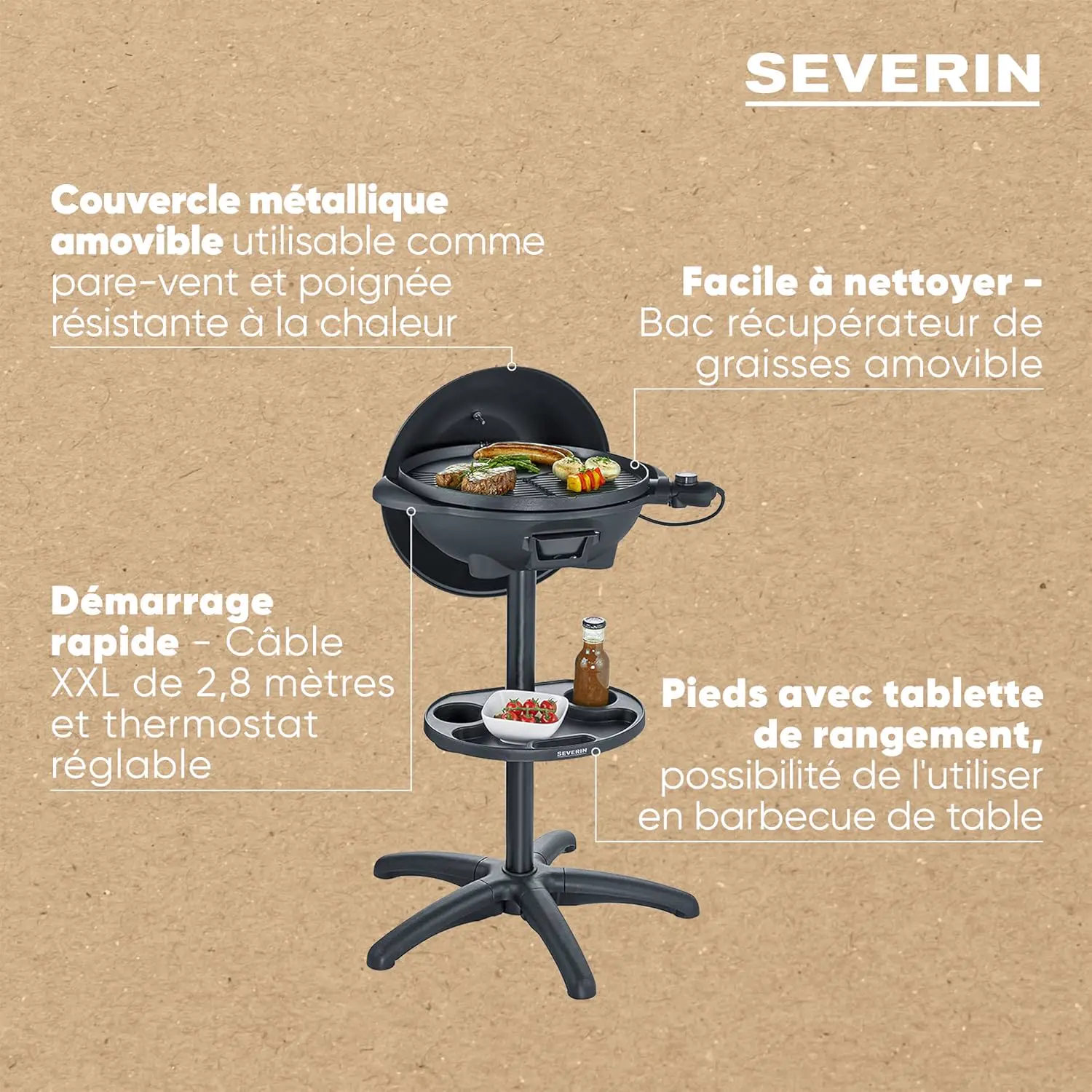 Barbecue électrique en aluminium noir 41 m² vue 4