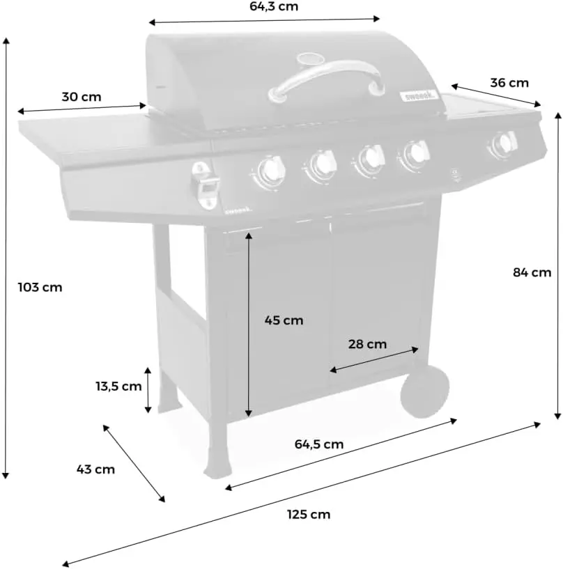 Barbecue à gaz en métal noir vue 9