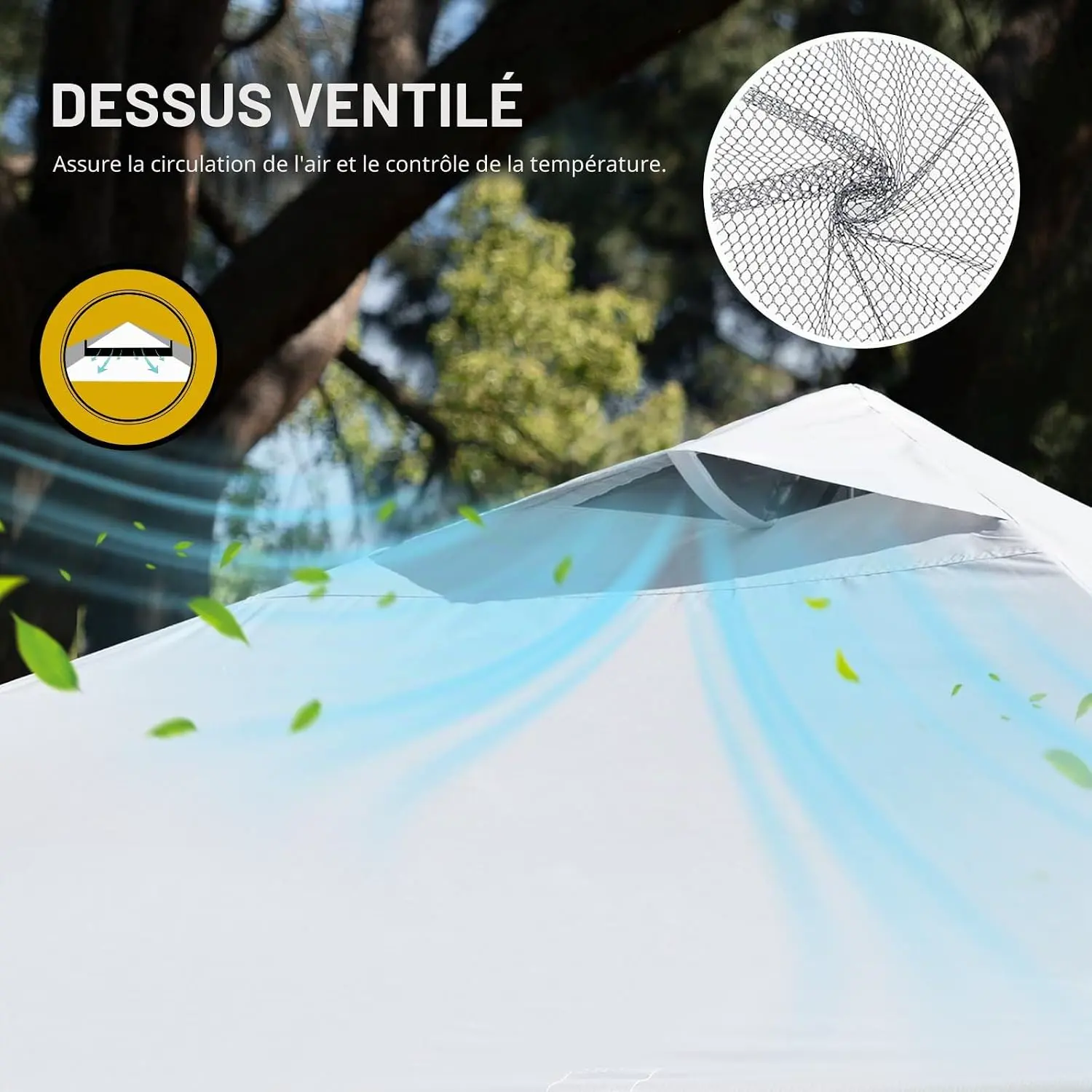 Tonnelle en métal sable 3x3 m vue 5