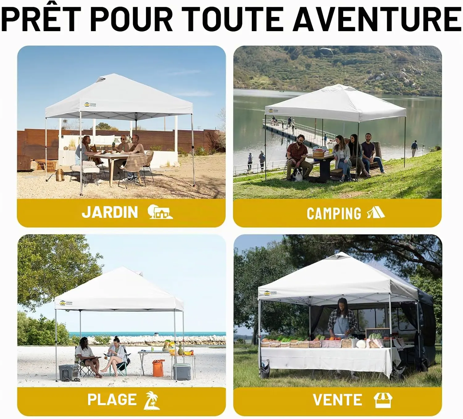 Tonnelle en métal sable 3x3 m vue 6