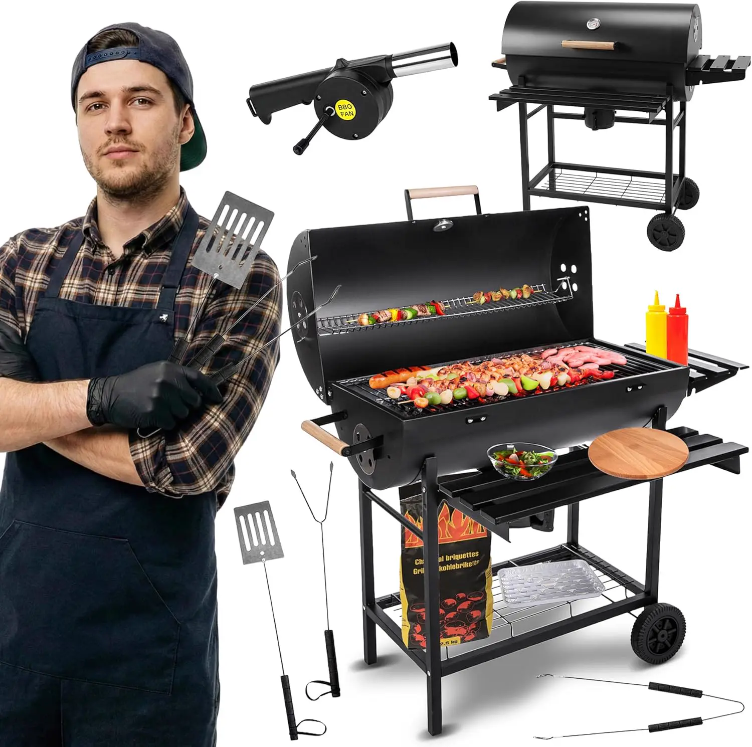 Five-Star Grill & Chill Barbecue charbon de bois