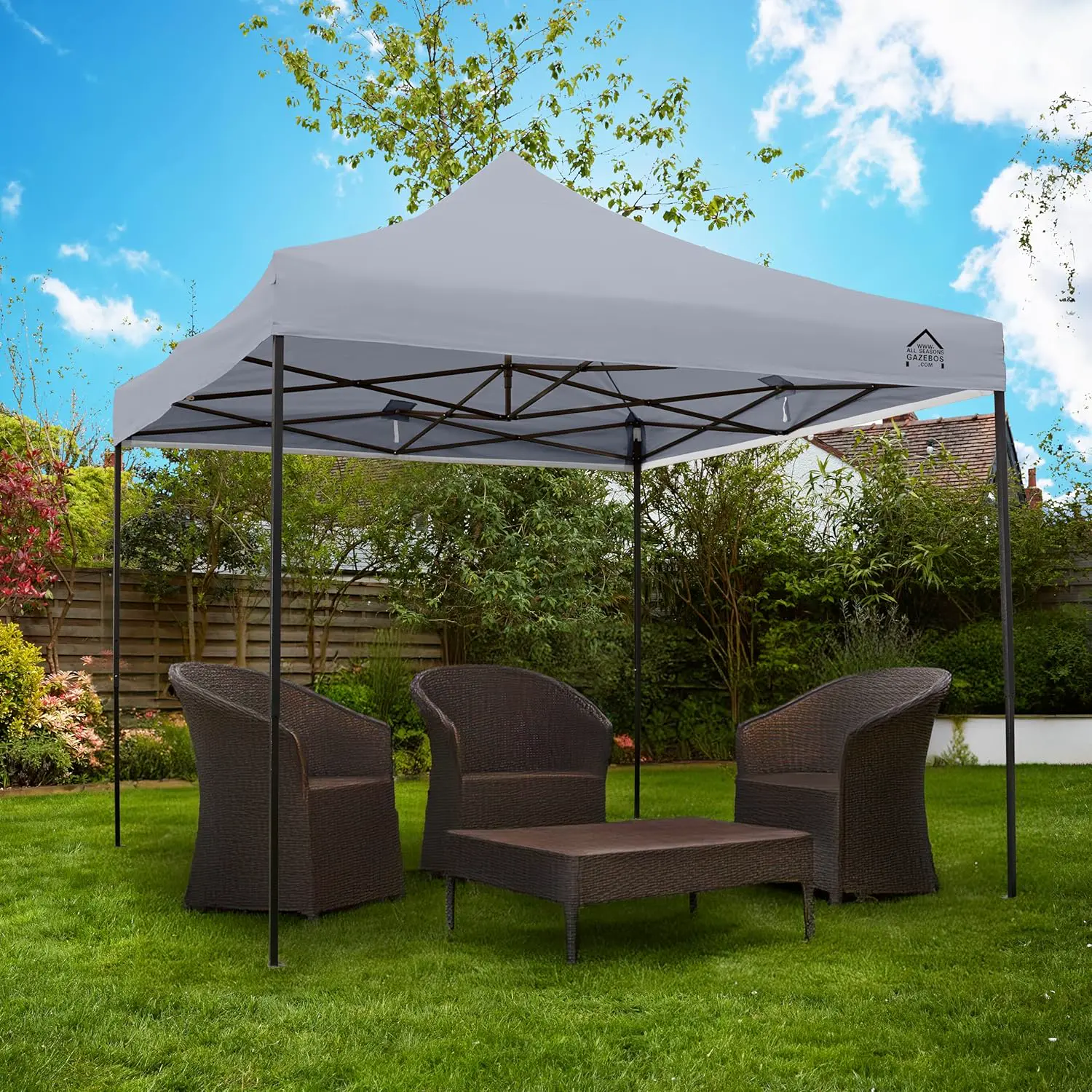 Tonnelle en métal gris 3x3 m vue 3