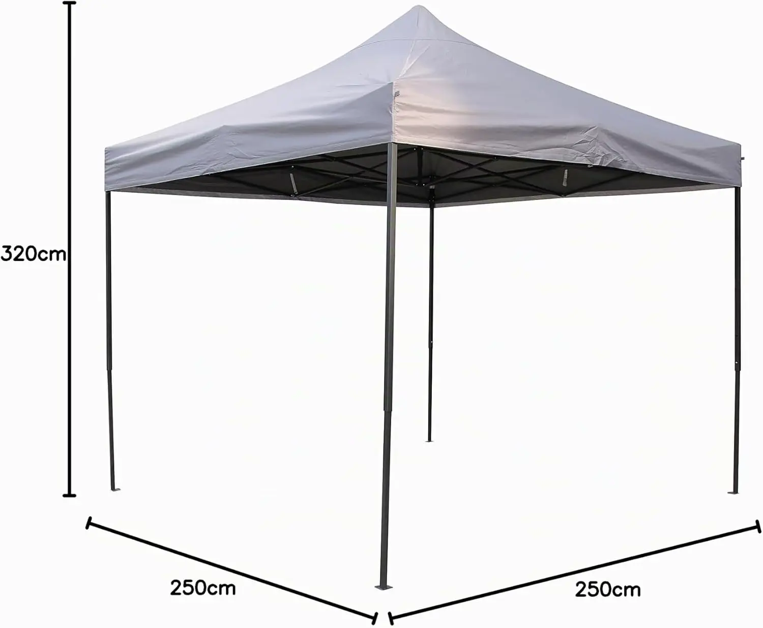 Tonnelle en métal gris 3x3 m vue 9
