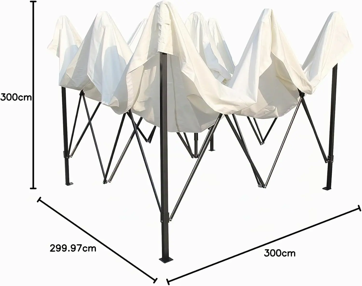 Tonnelle en métal crème 3x3 m vue 10