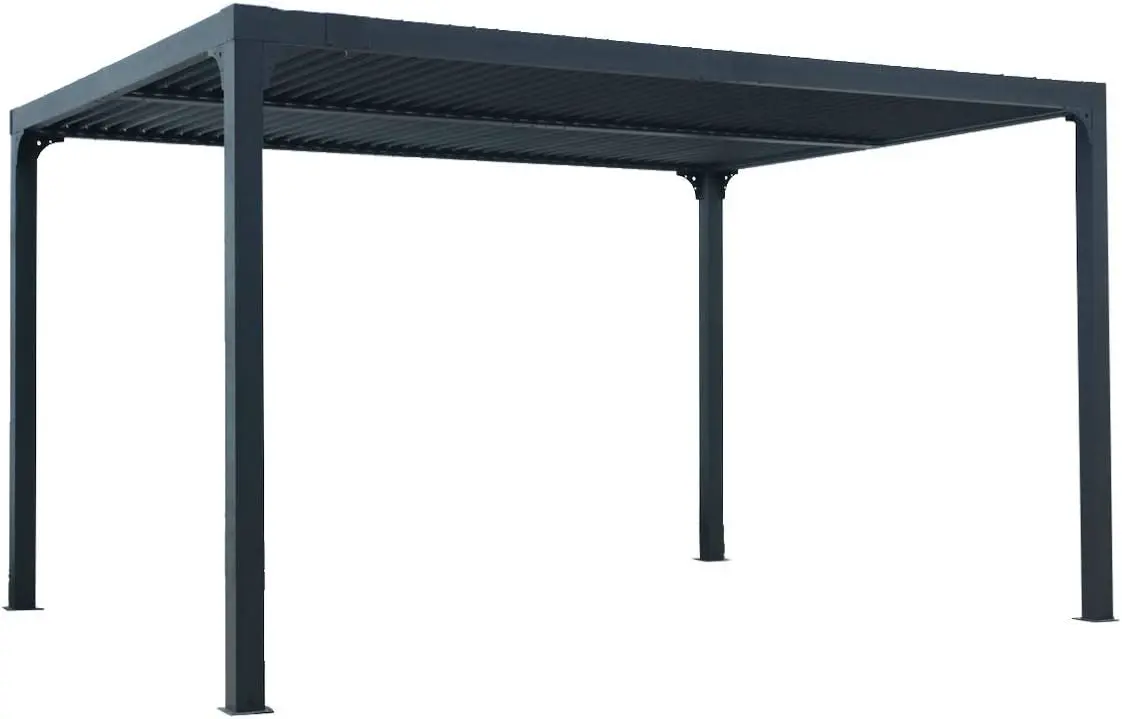Pergola en aluminium gris 3x2,3 m vue 4
