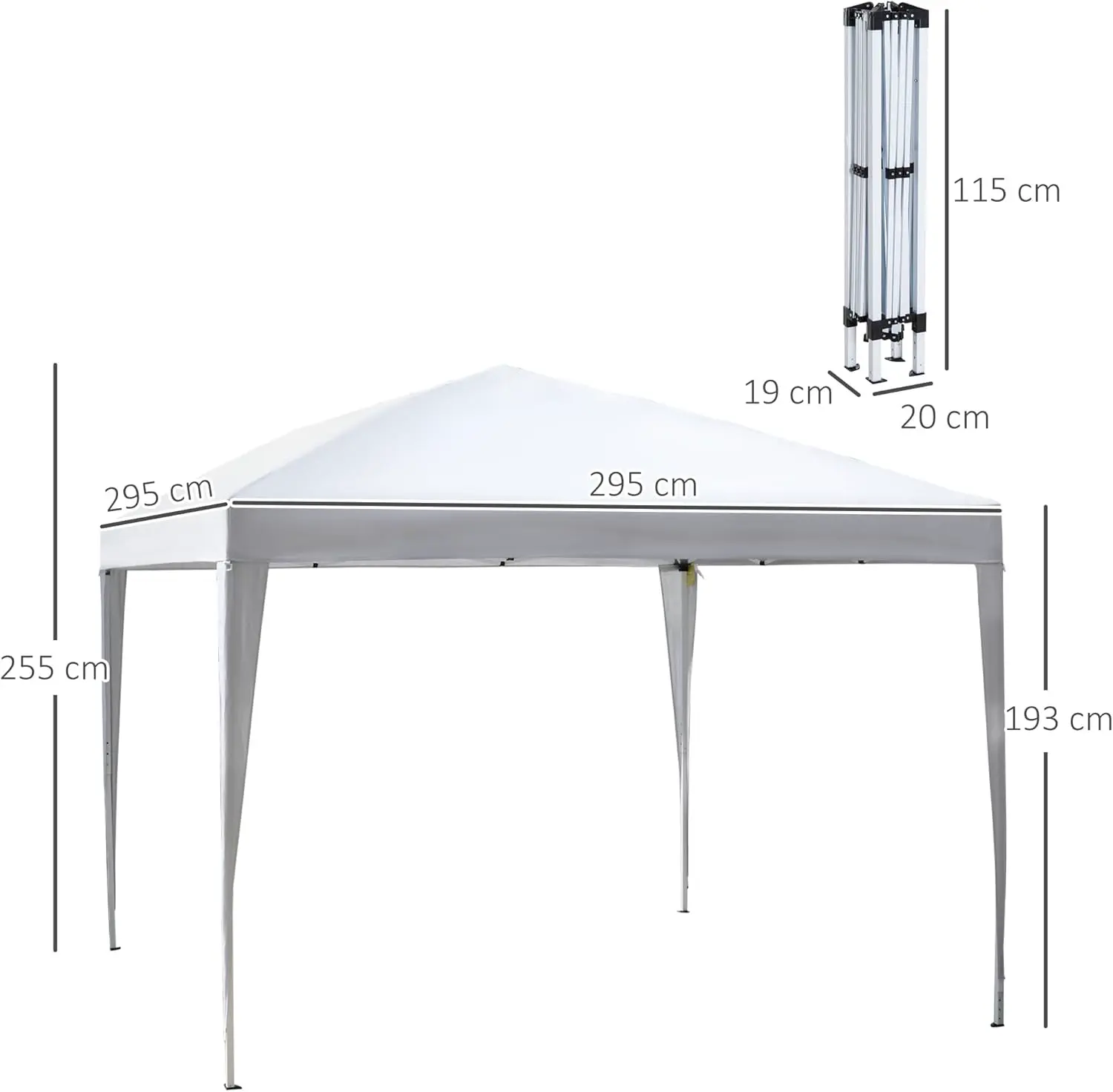 Tonnelle en métal blanc 3x3 m vue 7