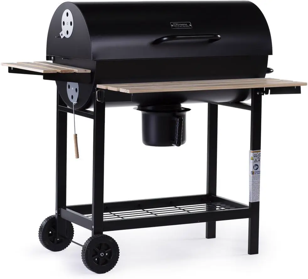 Barbecue charbon de bois "King" - 95 x 63 x 105 cm - Noir
