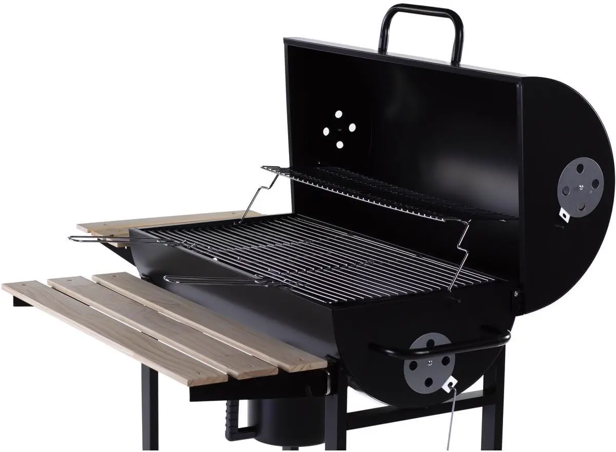 Barbecue à charbon en bois noir vue 2