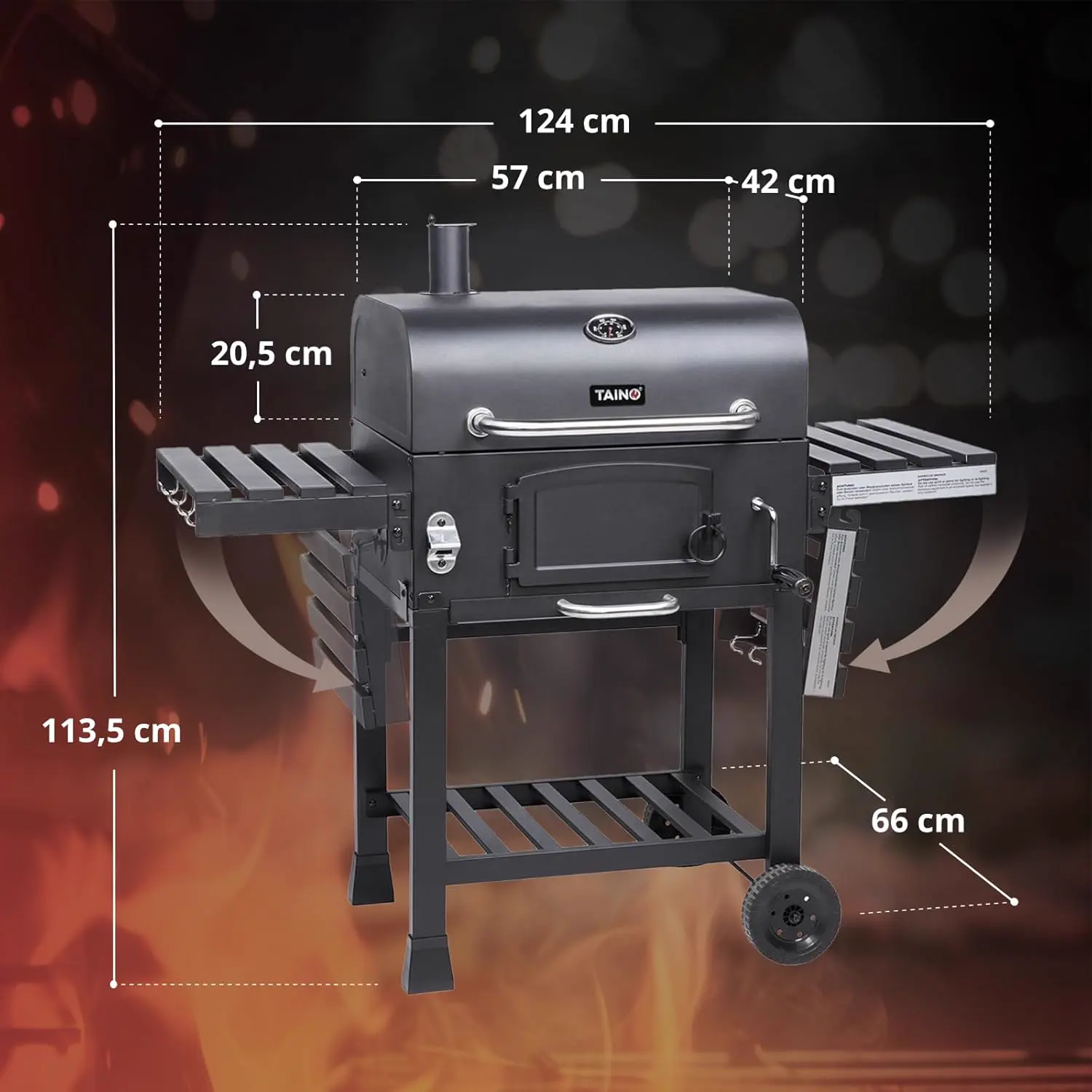Barbecue à charbon en bois vue 3