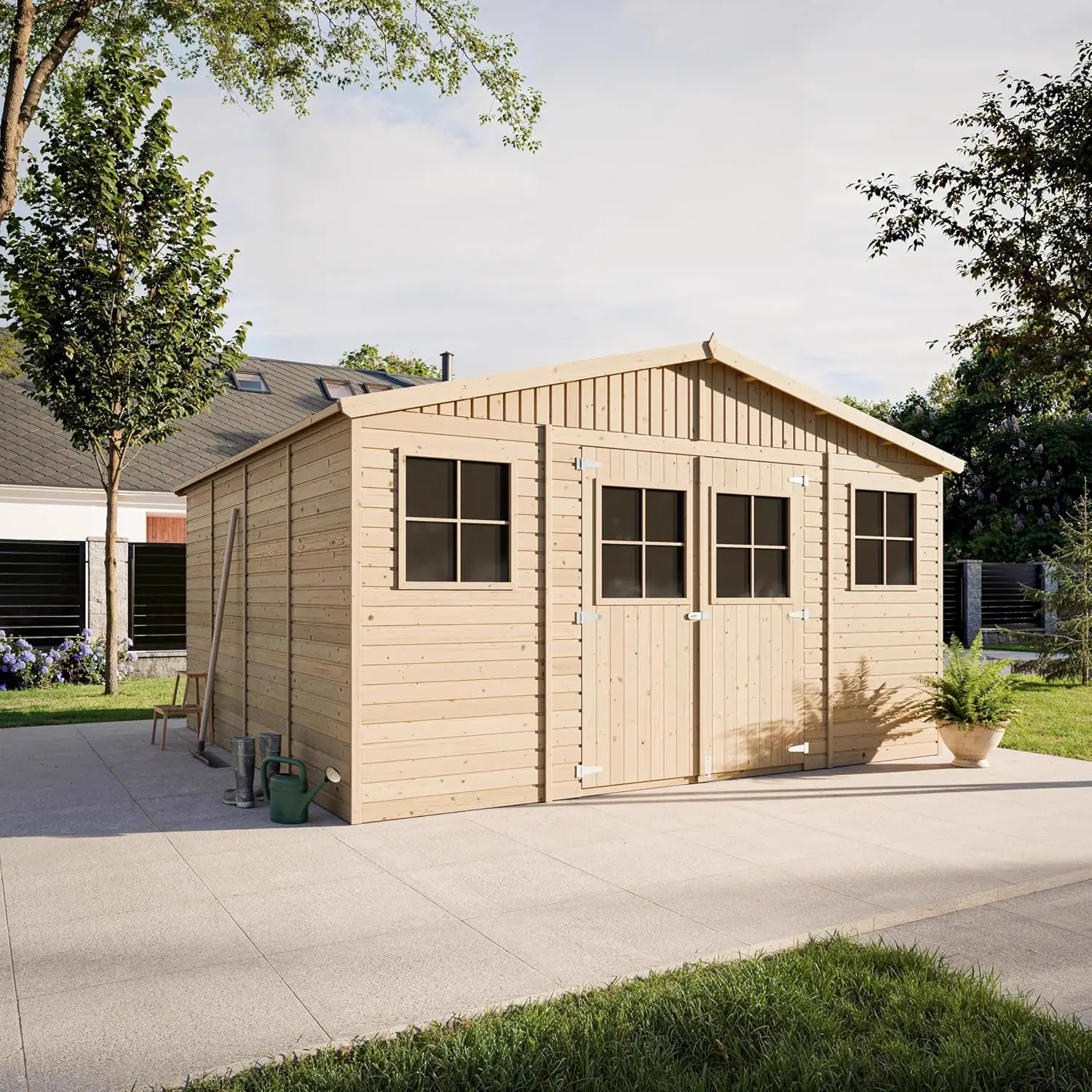 Abri de jardin bois 16 m² naturel