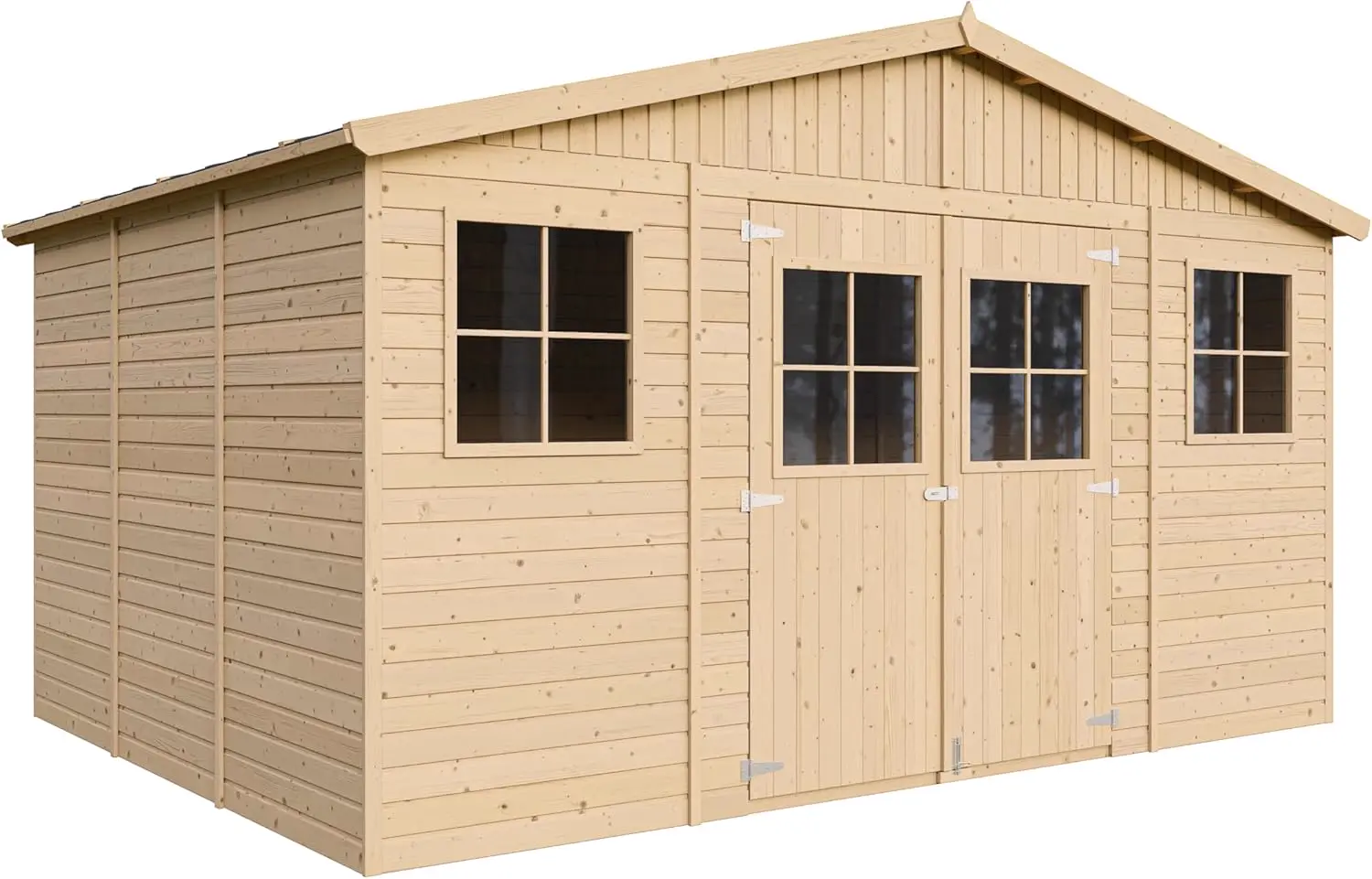 Abri de jardin en bois en bois naturel 10 m² vue 2