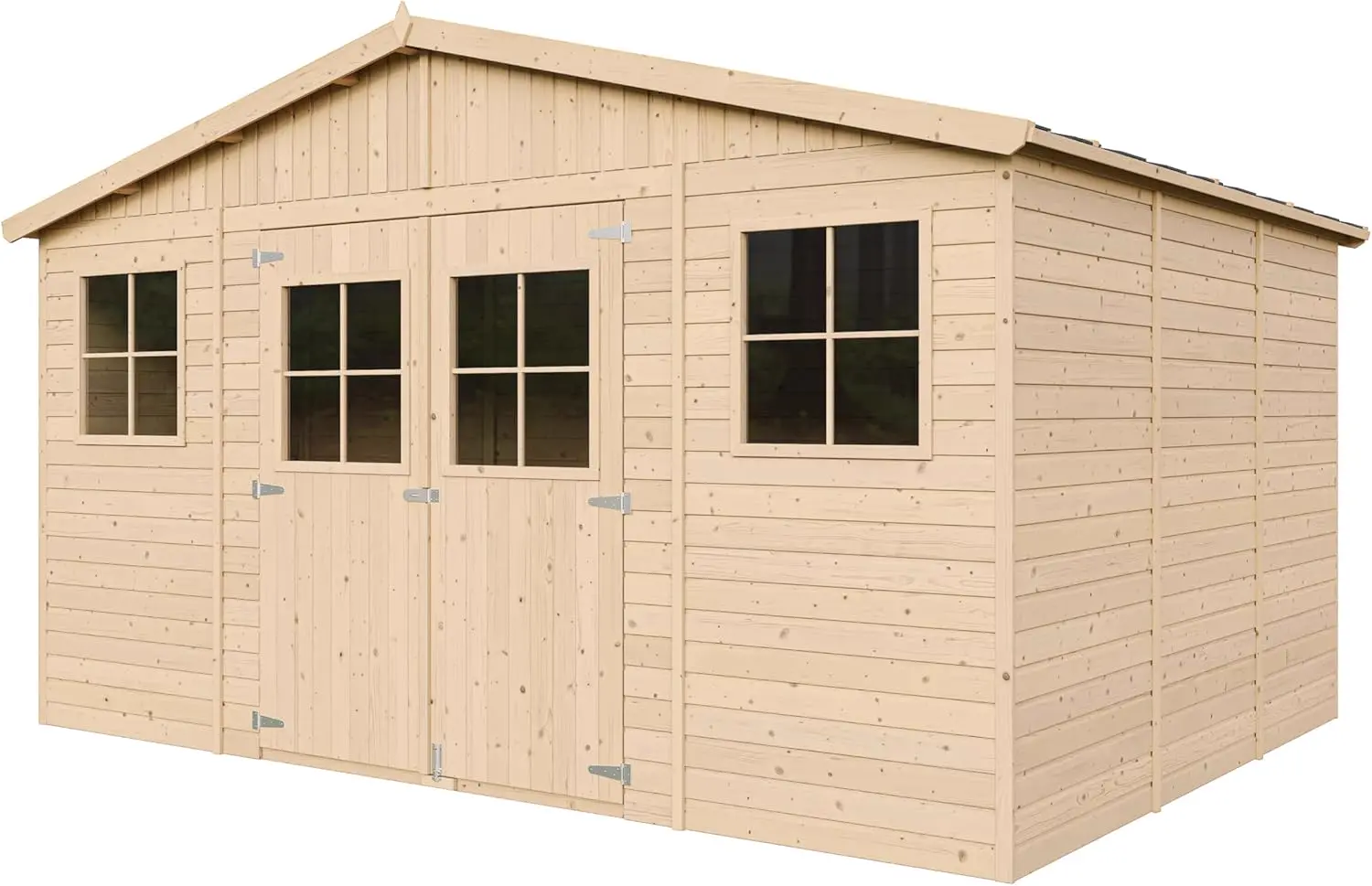 Abri de jardin en bois en bois naturel 10 m² vue 3
