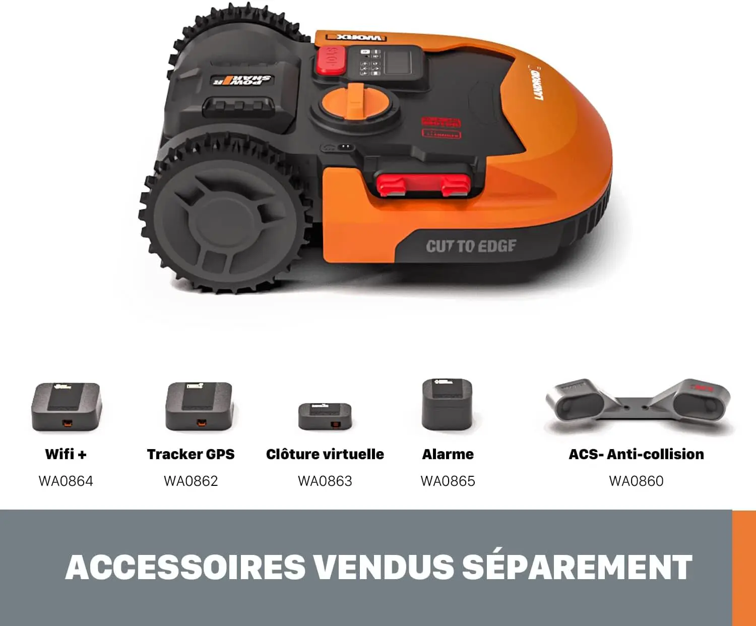 Robot tondeuse orange vue 10