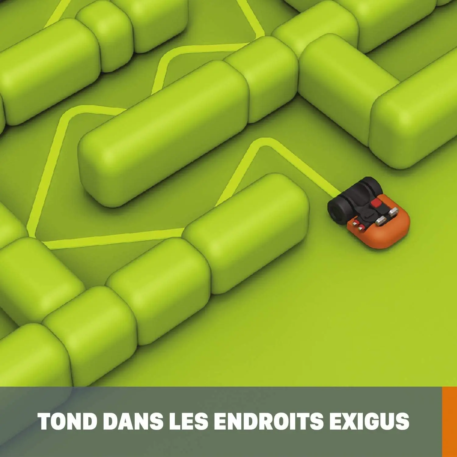 Robot tondeuse orange vue 6