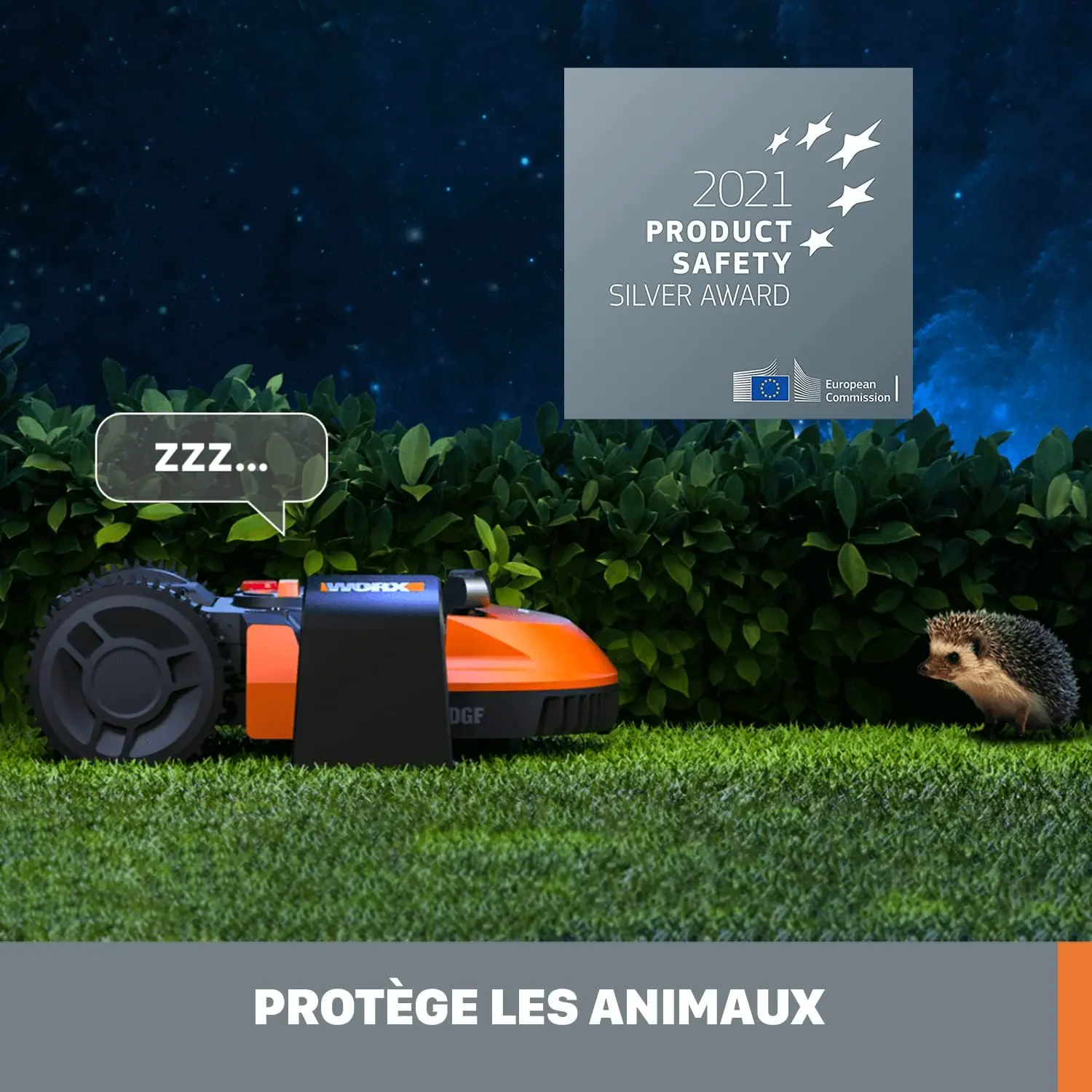 Robot tondeuse orange vue 8