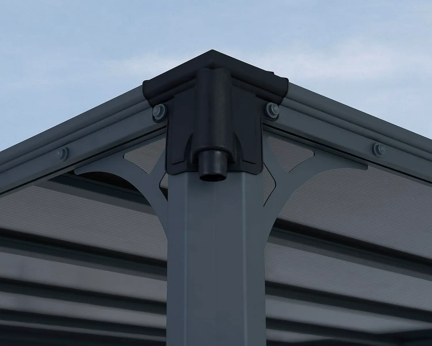 Pergola en aluminium gris 4,3x3,1 m vue 7
