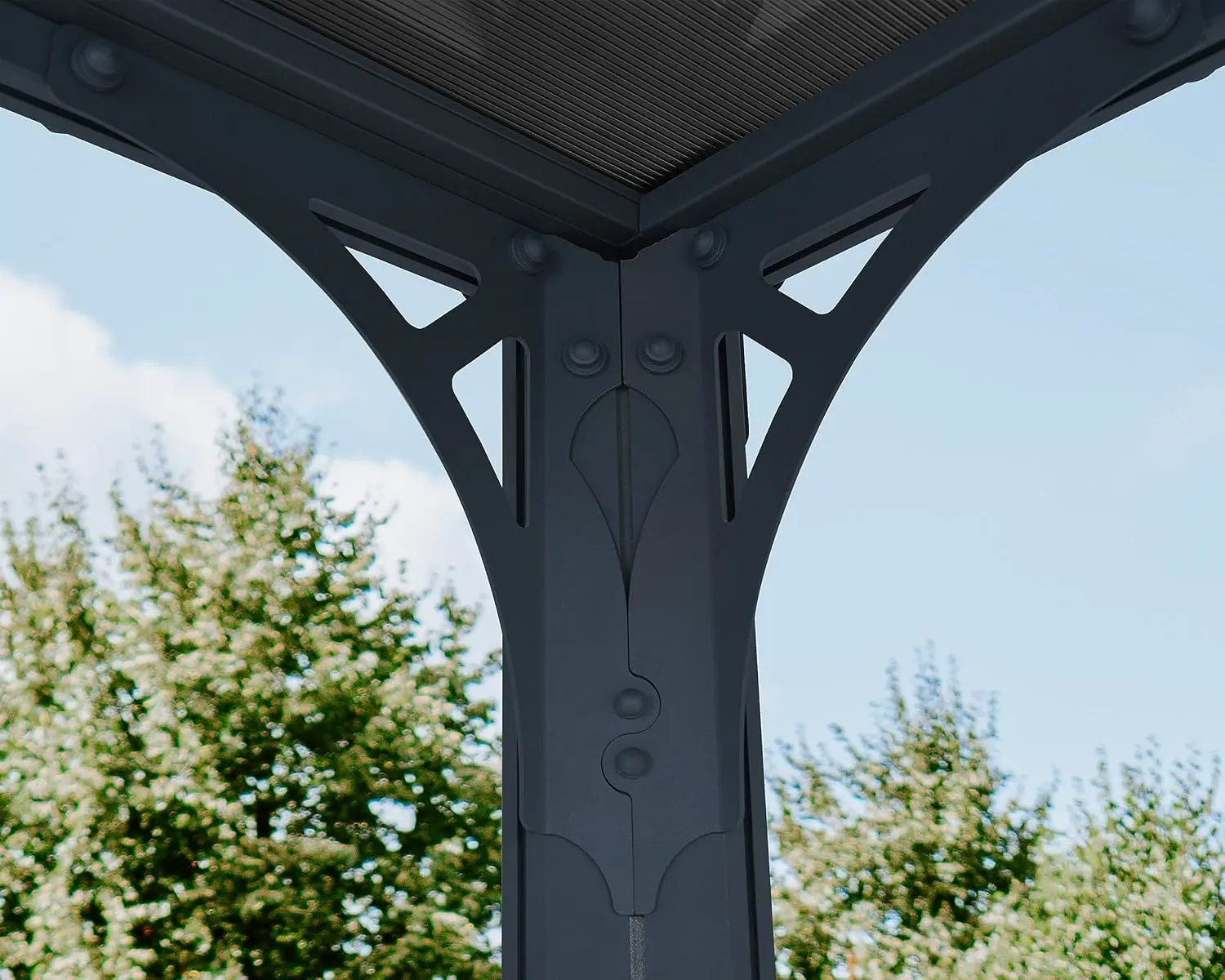 Pergola en aluminium gris 4,3x3,1 m vue 8