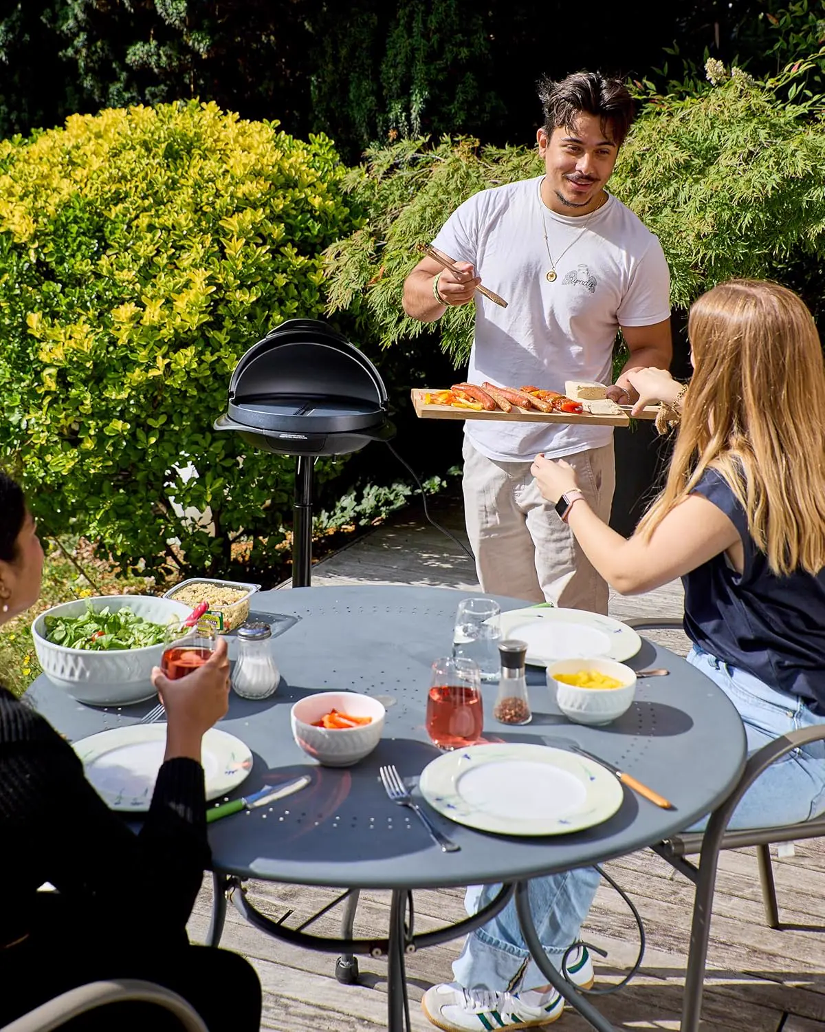 Barbecue électrique en aluminium gris vue 2