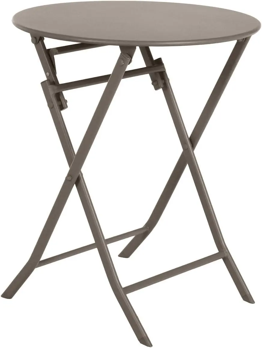 Hespéride - Table de Jardin Pliante Ronde Greensboro Marron Tonka
