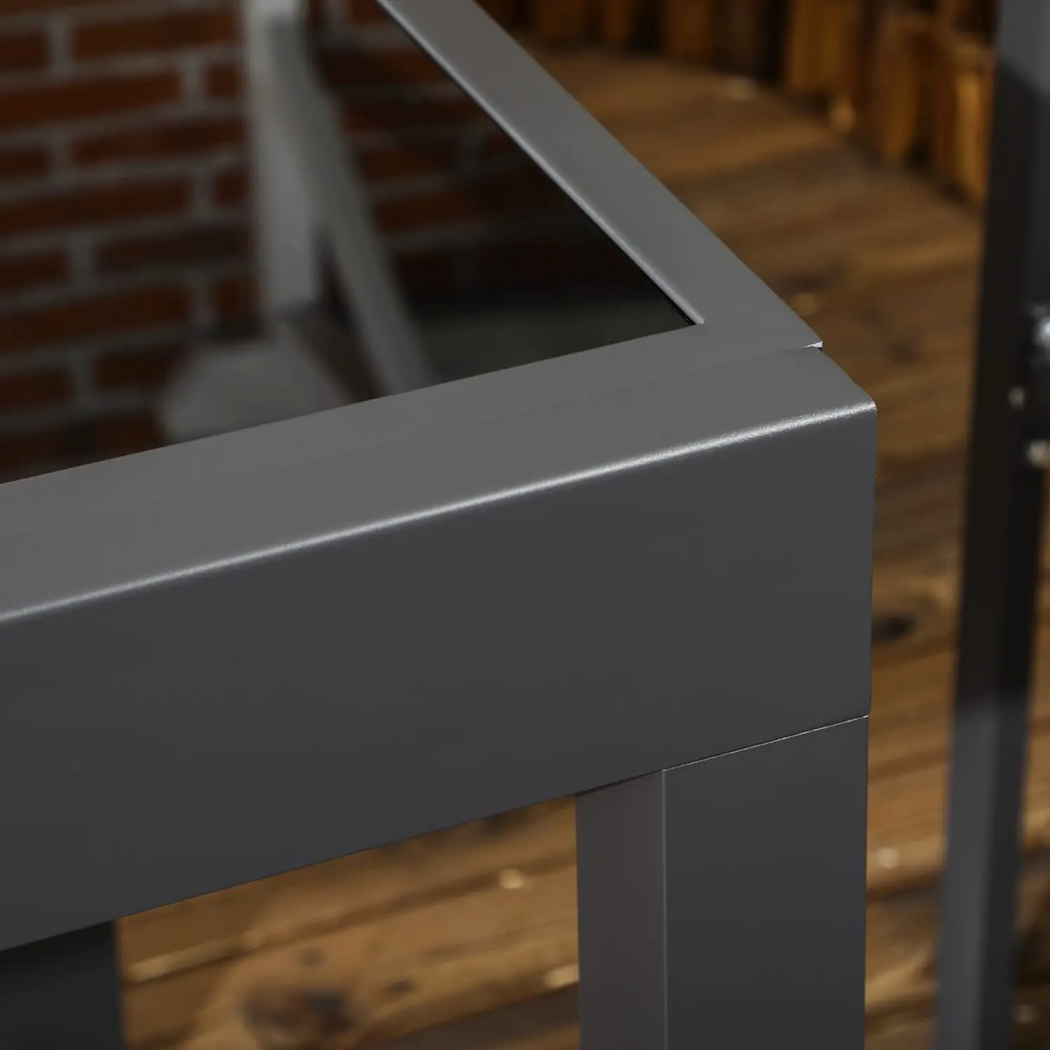 Table de jardin 6 places en aluminium noir vue 8