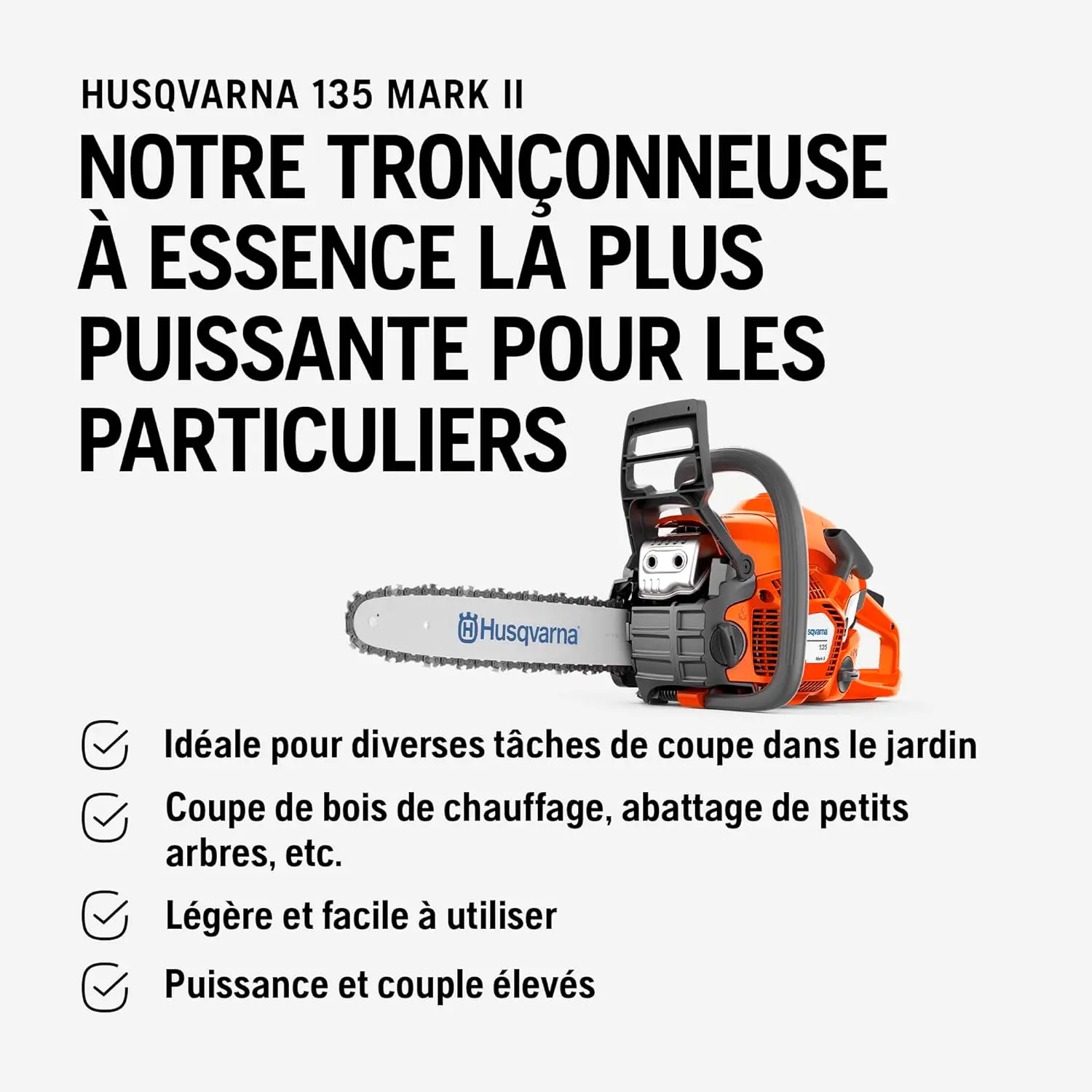 Tronçonneuse thermique en bois vue 3