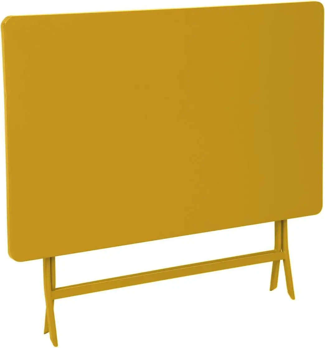 Table de jardin en métal jaune vue 5
